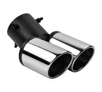 Wisebom Tubo de Escape del Coche Universal, Tubo de Escape de la Punta de Escape del Automóvil, Acero Inoxidable Tubos De Extremo Doble Salida Oblicua Tubo de Extremo Garganta de la Cola del Coche