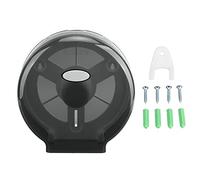 Wisecoco Dispensador De Papel Higiénico Comercial, 275x110 mm Portarrollos de Papel Higiénico Industrial Grande, Jumbo de un Solo Rollo Dispensador de Montaje en Pared, para Baños Públicos(Negro)