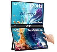 wisecoco Monitor portátil Doble Triple con Pantalla táctil FHD 1080P de 18,5'' y 120 Hz, IPS, USB-C, HDMI, HDR, Pantalla Secundaria, Plegable, para Juegos de PC, 100% sRGB, Resistente al Viento