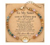 Wisedawn Pulsera de oro con semillas de mostaza para adolescentes y mujeres, joyería cristiana de Faith Can Move Mountains, regalo religioso inspirador para ella, One Size, Acero inoxidable, Sin