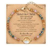 Wisedawn Regalo para mujeres, pulsera con dije de árbol de la vida, piedra natural curativa, regalo único para el día de la madre, Navidad, cumpleaños, con tarjeta de bendición, One Size, Acero