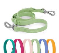 Wisedog Correas estándar impermeables para perros con 2 ganchos, longitud de 5 pies/6 pies, ajustables para seguridad de control de tráfico, para perros pequeños, medianos y grandes que caminan (verde