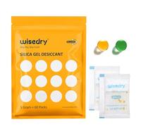 wisedry 5 Gramos x 60 Paquetes Gel De Sílice Desecante bolsitas con Perlas de Naranja Indicador de Humedad Absorbe Humedad para Secador,Deshumidificador de Grado alimenticio