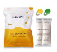 wisedry Bolsas desecantes de gel de sílice de 112 Gramos [4 paquetes] Bolsas desecantes de reactivación rápida para microondas, con cuentas indicadoras para armario, armas, baño, grado alimenticio