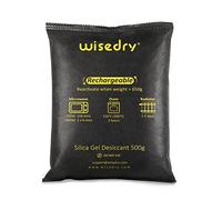 wisedry Paquetes de gel de sílice para deshumidificador, reutilizable, 1 kg [2 unidades de 500 gramos] bolsas desecantes reactivadas rápidamente para microondas, elimina el parabrisas húmedo y
