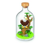 WiseHawk Kit de Bloques en Miniatura para armar Insectos y pequeños Animales. con Botella Protectora. Águila Calva.