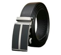 WISEHUBY Cinturón de piel sintética para hombre, hebilla automática. Combina perfectamente con jeans y pantalones casuales; adecuado para viajes diarios, actividades al aire libre y viajes. - Negro
