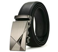 WISEHUBY Cinturones de moda para hombre, aleación de poliuretano, hebilla automática, cinturón de decoración casual para negocios, cintura para hombre, cintura para hombre, 304-115 cm