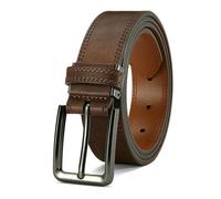 WISEHUBY Elegante cinturón de piel sintética para hombre, cinturón de negocios premium con hebilla automática, longitud totalmente ajustable, 150 cm