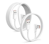 WiseJoy 2 Pack 120W Cable USB Tipo C Carga Rapida 6A 90 Grados USB a USB C Cable para Xiaomi Mi15 Mi14 Mi13 Mi12 Mi11 Poco F7 X7 F6 F5 X6 X5 (1M + 2M)