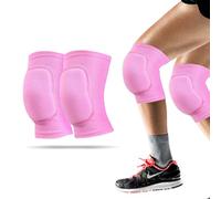 WiseJoy 2 PCS Rodilleras Deportivas Unisex, rodilleras gruesas de voleibol suaves Rodilleras Elásticas Antideslizantes para Danza, fútbol, Voleibol, Baloncesto, Yoga (Rosa)