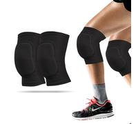 WiseJoy 2 PCS Rodilleras Deportivas Unisex, rodilleras gruesas de voleibol suaves Rodilleras Elásticas Antideslizantes para Danza, fútbol, Voleibol, Baloncesto, Yoga (Negro)