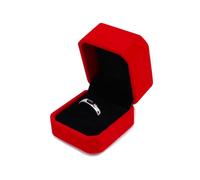 WisePoint Caja Anillo, Caja Anillos Boda de Terciopelo Organizador Anillos Octogonal para la Boda, Cajitas Regalo Pequeñas para Anillos, Pendientes, Mini Broches (rojo)