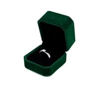 WisePoint Caja Anillo, Caja Anillos Boda de Terciopelo Organizador Anillos Octogonal para la Boda, Cajitas Regalo Pequeñas para Anillos, Pendientes, Mini Broches (verde)
