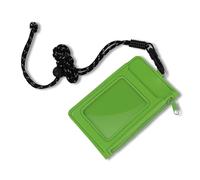 WisePoint Carteira para Cartoes, Portatarjetas Colgante de Cordón Desmontable con Ventana de Identificación, Cartera Tarjetero con 1 Bolsillo de Cremallera para Trabajadores de Oficina (Verde)