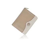WisePoint Cartera pequeña de poliuretano para mujer, con cierre a presión y cremallera, monedero pequeño para desplazamientos, compras y viajes, caqui, S, Casual