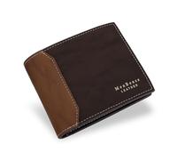 WisePoint Carteras para Hombre, Billetera Hombre de Cuero PU con 6 Ranuras de Tarjeta, Carteras para Compras, Negocios, Viajes (marrón)