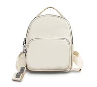 WisePoint Mochila Mujer, Mochila Pequeña de Cuero PU Bolso Mochila para Mujeres y Niñas, Mochila Pequeña Mujer para Compras, Viajes, Caminar (beige)