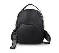 WisePoint Mochila Mujer, Mochila Pequeña de Cuero PU Bolso Mochila para Mujeres y Niñas, Mochila Pequeña Mujer para Compras, Viajes, Caminar (negro)