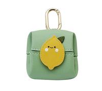 WisePoint Monedero Pequeño, Portamonedas Mujer de Cuero PU Plegable Monedero Pequeño con Llavero y Botón, Linda Cartera Mujer para Trabajar, Citas, Viajes, Compras (Limón)