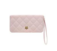 WisePoint Monederos de Mujer, Cartera Grande de Cuero PU Carteras Mujer de Gran Capacidad con Cremallera, Monedero Larga para Compras, Viajes, Citas (Rosa, L)