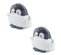 WisePoint Portamonedas Mujer, Monedero Pequeño de Peluche Monederos en Forma de Pingüino, Cartera Mujer Pequeña para Compras, Viajes, Citas, Paseos (Pingüino No Mochila)