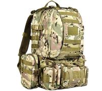 Wiserset Mochila táctica, mochila militar de 60 l, mochila grande de supervivencia Molle para hombre y mujer, bolsa extraíble para exteriores, CP, 60L