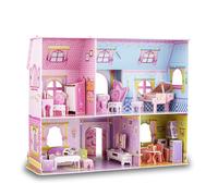 WISESTAR Gran Castillo de Princesa 3D Rompecabezas Modelo Casa de Mu ecas Kits para Ni as 92PCS Casa de Cuento de Hadas con Muebles Juguete Educa