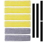 Wiseten 6 Piezas Accesorios de Microfibra y 4 Extractores de Goma para Aspiradora Karcher WV2 WV5 WV 6 Plus, Almohadillas de Repuesto para Limpieza de Labios