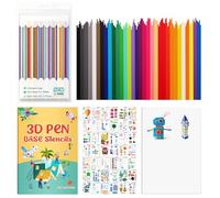 Wiseten Juego de recarga de filamentos 3D para bolígrafo - 320 unidades de filamento P e 2,5 mm con 44 plantillas y almohadilla transparente compatible con 3Doodler Start+