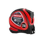 WISEUP Cinta métrica, Cinta métrica de acero de Flexometro Profesional de 7,5 m, resistente a la flexión, autobloqueo, carcasa ABS anticolisión, con clip, adecuada para construcción