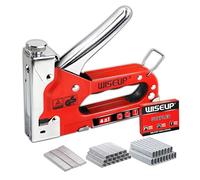 WISEUP Grapadora Manual, Grapadora industrial certificada TUV, resistencia ajustable, acero de cromo, robusta y duradera, adecuada para carpintería, decoración del hogar, bricolaje