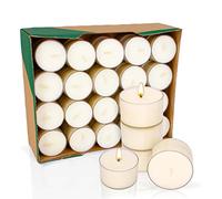 Wiseware Velas de té, 80 unidades, 3,8 cm de diámetro, 2,4 cm de altura, velas sostenibles de 100% cera de colza, ideales para gastronomía, exterior, decoración, Navidad, portavelas y calentadores