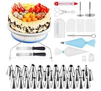 WisFox 152 Piezas de Suministros para decoración de Pasteles, Kit Profesional de Suministros para Hornear Cupcakes Que Incluye Soporte Giratorio, 100 Bolsas pasteleras, 36 boquillas, 2 espátulas, 3