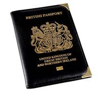 Wish Beauty,The Royal Elegance Portadocumentos para pasaporte del Reino Unido | Protector | Negro | Británico | Organizador de viaje Brexit, 14 cm, Black, 14 cm, Moderno
