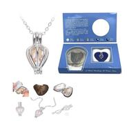 Wish - Kit de collar de perlas de agua dulce, collar de perlas redondas de amor, kit de fabricación de perlas, juego de ostras de perlas cultivadas, 17.72 pulgadas, para mujeres y esposas, 1 Set