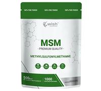 Wish Pharmaceutical 100% MSM Metilsulfonilmetano Limpiado Sin Aditivos Antioxidantes Paquete de 1 x (500g)