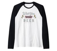 Wish You were Beer Vintage Bar Camiseta Manga Raglan