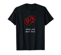 Wish You Were Here - Soft Grunge Aesthetic Red Rose Flower Camiseta