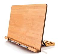 wishacc Soporte para libros XL de tamaño grande de 15.4 x 11 pulgadas, soporte plegable ajustable para libros de cocina, libros de recibo, libros de texto, tabletas, libros de música, documentos