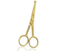 wishbeauty - Tijeras de peluquería para niños, puntas redondas y curvas, tijeras de corte de pelo para niños, tijeras profesionales de peluquería para bebés (tijeras doradas de 4.5 pulgadas)