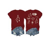 Wishbone - Camisa con texto en inglés "I Still Wish for You", camisetas gráficas divertidas para mujeres y hombres, Burdeos, L