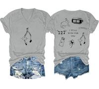 Wishbone - Camisa con texto en inglés "I Still Wish for You", camisetas gráficas divertidas para mujeres y hombres, Gris-1, M