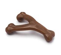 Wishbone de Benebone, un juguete para morder, con auténtico cacahuetes mediano, resistente e indicado para perros masticadores agresivos, fabricado en EE. UU.