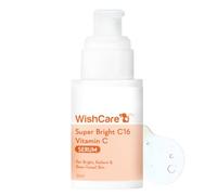 WishCare Super Bright C16 Suero de vitamina C para piel grasa, piel seca y mixta -10% vitamina C, 4% niacinamida, 1% ácido kójico, 0.5% ácido ferúlico, regaliz y 4-n-BR- Suero para pigmentación y