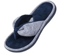 Wishcotton Mujeres Jersey Flip Flop Slippers Punta Abierta Metedera Pantuflas, Azul, 38-39 EU