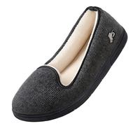 Wishcotton Zapatillas Mujer Casa de Espuma con Memoria, Pantuflas Ligeras para Mujer, Suela Antideslizante, Interior y Exterior, Gris Oscuro, 37 EU