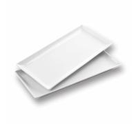 WishDeco Juego de 2 Bandejas de Servir de Porcelana 40 x 19 cm
