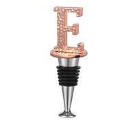 WishDeco Tapón Botella Cava, Tapon para Vino, Tapón para Champagne, Tapon Cava, Accesorios Vino, Regalo para Mujeres, Regalo Originales para Hombre, Oro Rosa, Letra E