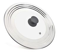 WishDirect Tapa universal, se adapta a ollas, sartenes y sartenes de 8.25 a 12.5 pulgadas, vidrio y acero inoxidable, color gris